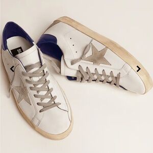Golden Goose White and Navy Men's Sneakers